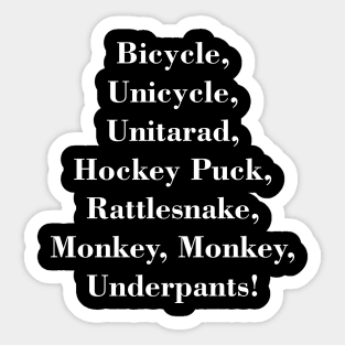 Monkey Monkey Underpants Sticker